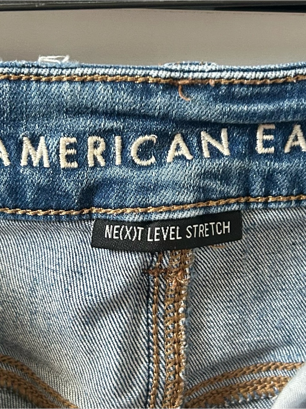 American Eagle Outfitters Distressed Blue Denim Cutoff Shorts - Picture 3 of 4